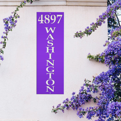 Vertical Metal Address Sign