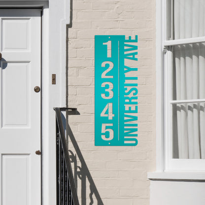 Custom House Number Plaque - Modern Metal Vertical Address Sign - Laser Cut House Numbers - Charming Housewarming Gift - Front Porch Decor