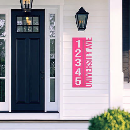 Custom House Number Plaque - Modern Metal Vertical Address Sign - Laser Cut House Numbers - Charming Housewarming Gift - Front Porch Decor