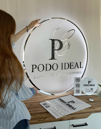 Business logo Sign, Personalised LED Sign, Round Acrylic Backlit Sign, Light up 3D Signage, Neon Acrylic Sign, Illuminated Sign