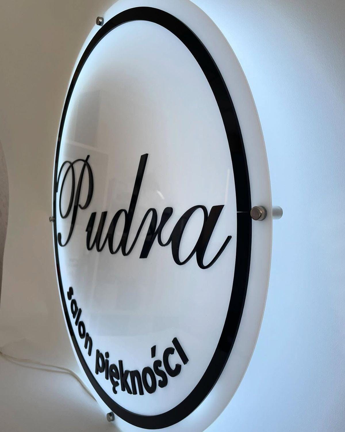 Acrylic Business Logo, Back lit Salon Sign, Personalised Signage, 3D Round Led Custom Sign, Wall decor