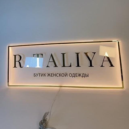 Custom Acrylic Salon Sign, Backlit Business Sign, Round Logo Sign, LED Neon Sign, Beauty Bar Sign, Light up Wall Decor Sign, Reception Sign