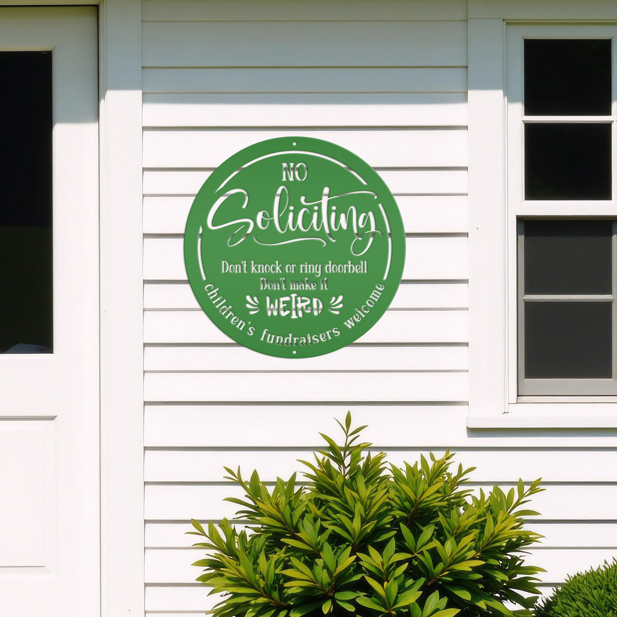 Funny No Soliciting Sign - Cute Outdoor Metal Plaque - Children's Fundraisers Welcome - Novelty Entryway Decor - Unique Housewarming Gifts