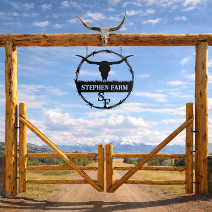 Custom Cattle Brand Metal Sign, Personalized Ranch Name Wall Art, Livestock Farm Decor, Rustic Father's Day Gift