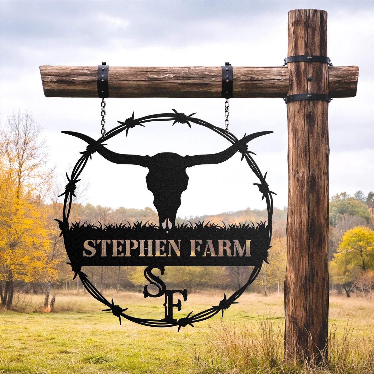 Custom Cattle Brand Metal Sign, Personalized Ranch Name Wall Art, Livestock Farm Decor, Rustic Father's Day Gift