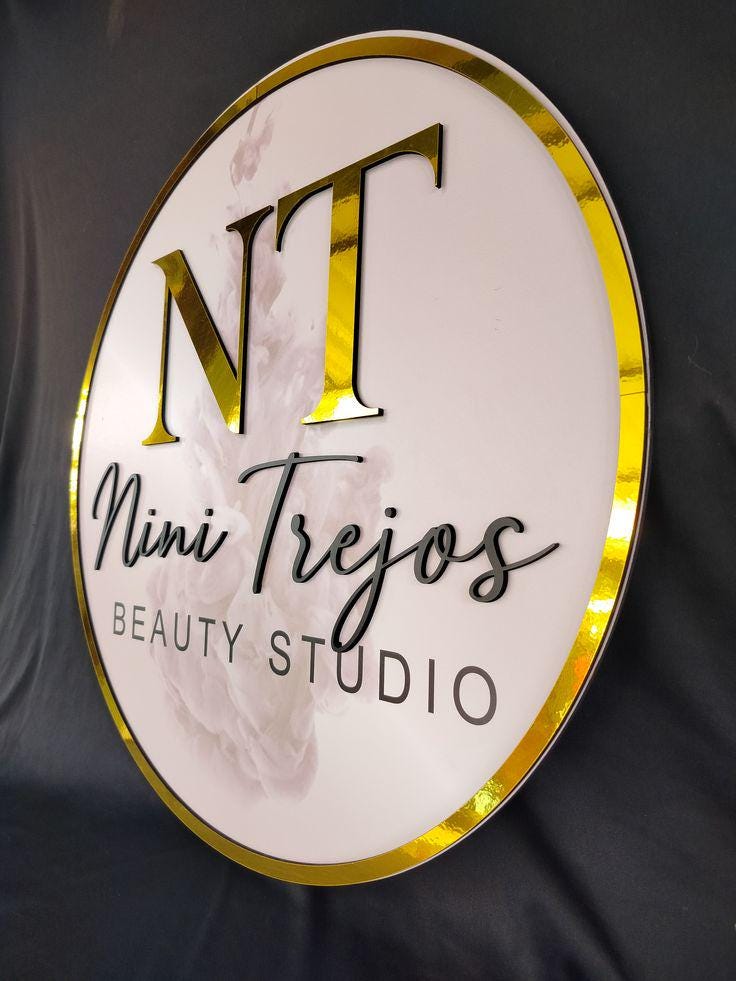 Acrylic Business Logo, Back lit Salon Sign, Personalised Signage, 3D Round Led Custom Sign, Wall decor