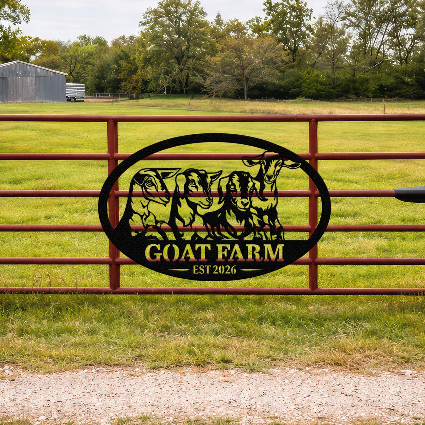 Custom Goat Farm Metal Sign, Personalized Ranch Name Outdoor Decor, Rustic Farmhouse Barn Yard Sign, Livestock Gift