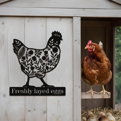 Personalized Chicken Coop Metal Sign, Custom Hen & Egg Farm Sign, Poultry Farmhouse Wall Decor, Rustic Chicken Yard Art Gift