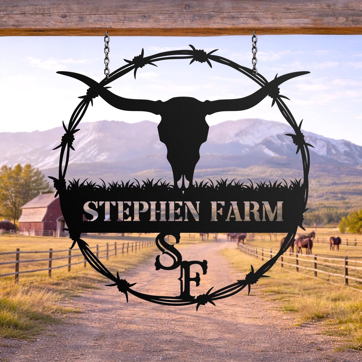 Custom Cattle Brand Metal Sign, Personalized Ranch Name Wall Art, Livestock Farm Decor, Rustic Father's Day Gift