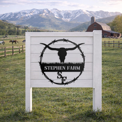 Custom Cattle Brand Metal Sign, Personalized Ranch Name Wall Art, Livestock Farm Decor, Rustic Father's Day Gift
