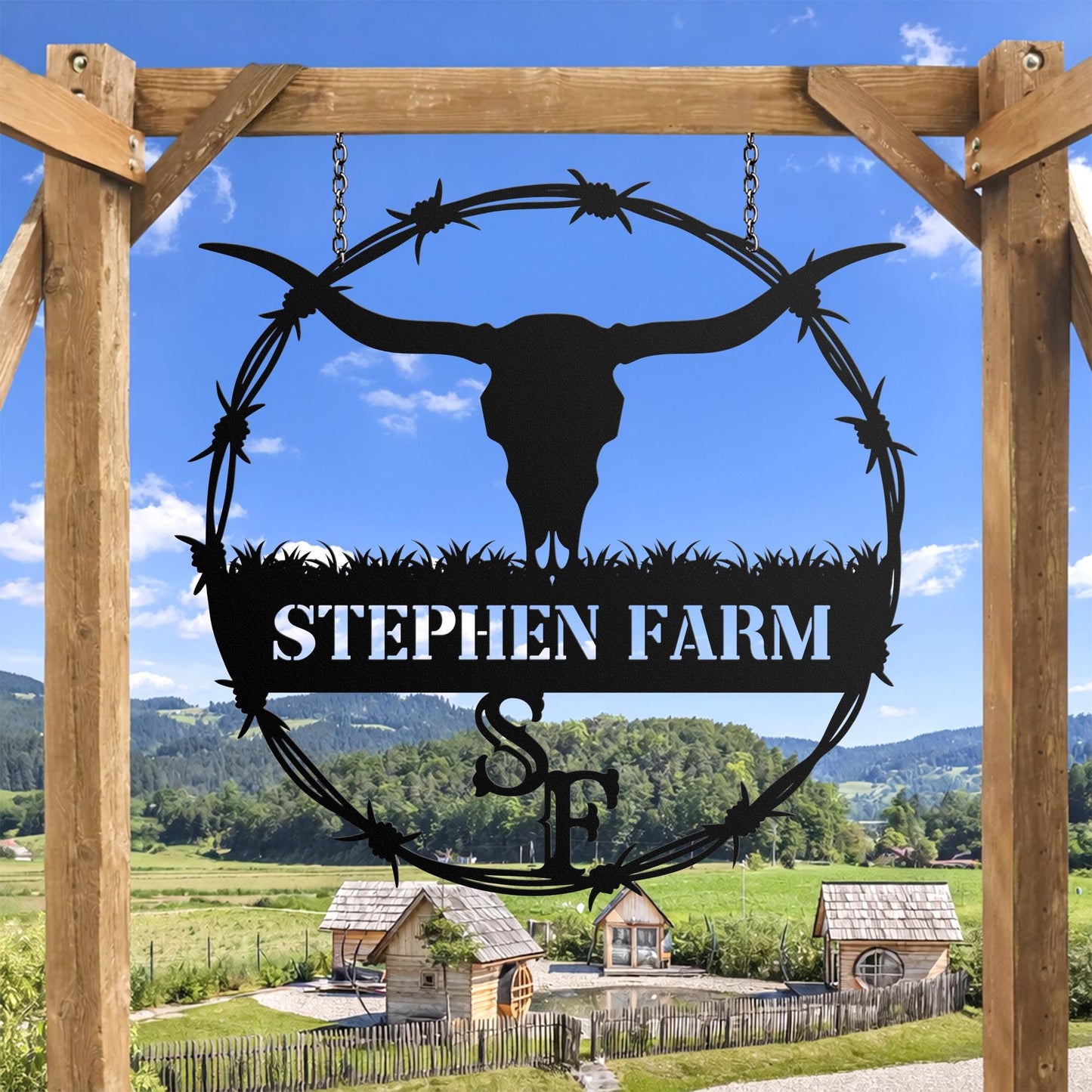 Custom Cattle Brand Metal Sign, Personalized Ranch Name Wall Art, Livestock Farm Decor, Rustic Father's Day Gift