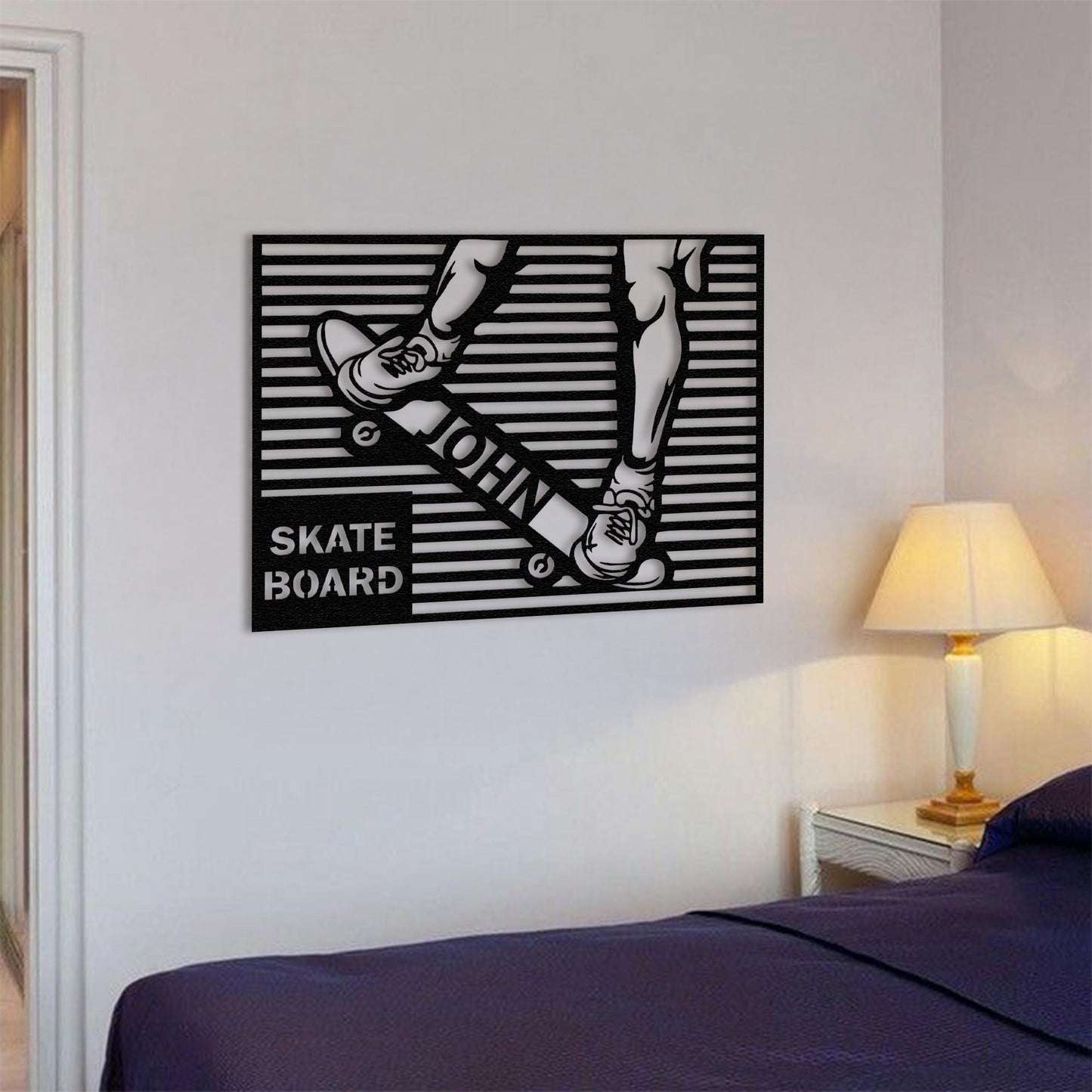 Skateboard Metal Wall Art, Skateboarding Room Decor, Skateboarder Gift, Modern Skate Board Wall Decor, Teen Boy Room Art