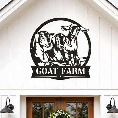 Custom Goat Farm Metal Sign, Personalized Ranch Name Wall Art, Rustic Farmhouse Barn Decor, Livestock Lover Gift