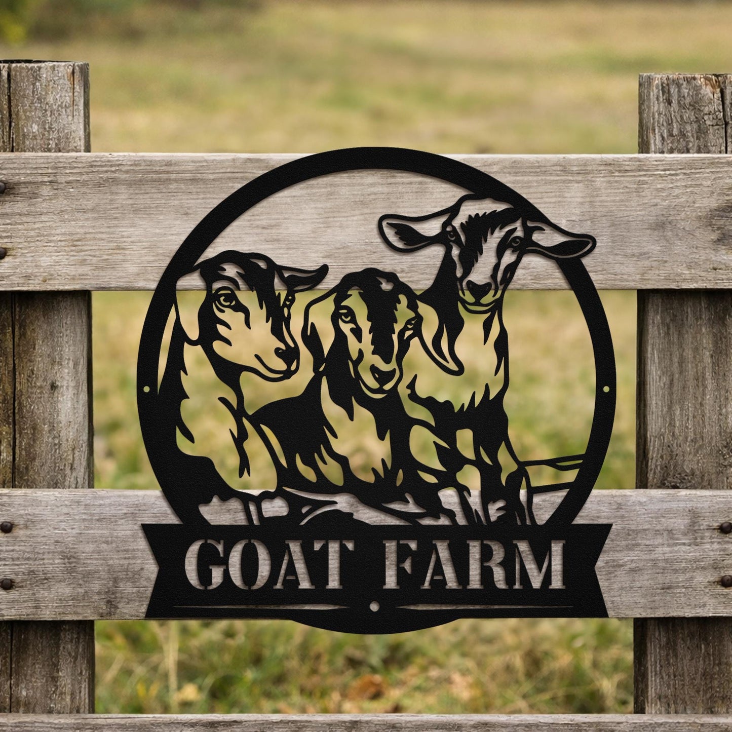 Custom Goat Farm Metal Sign, Personalized Ranch Name Wall Art, Rustic Farmhouse Barn Decor, Livestock Lover Gift