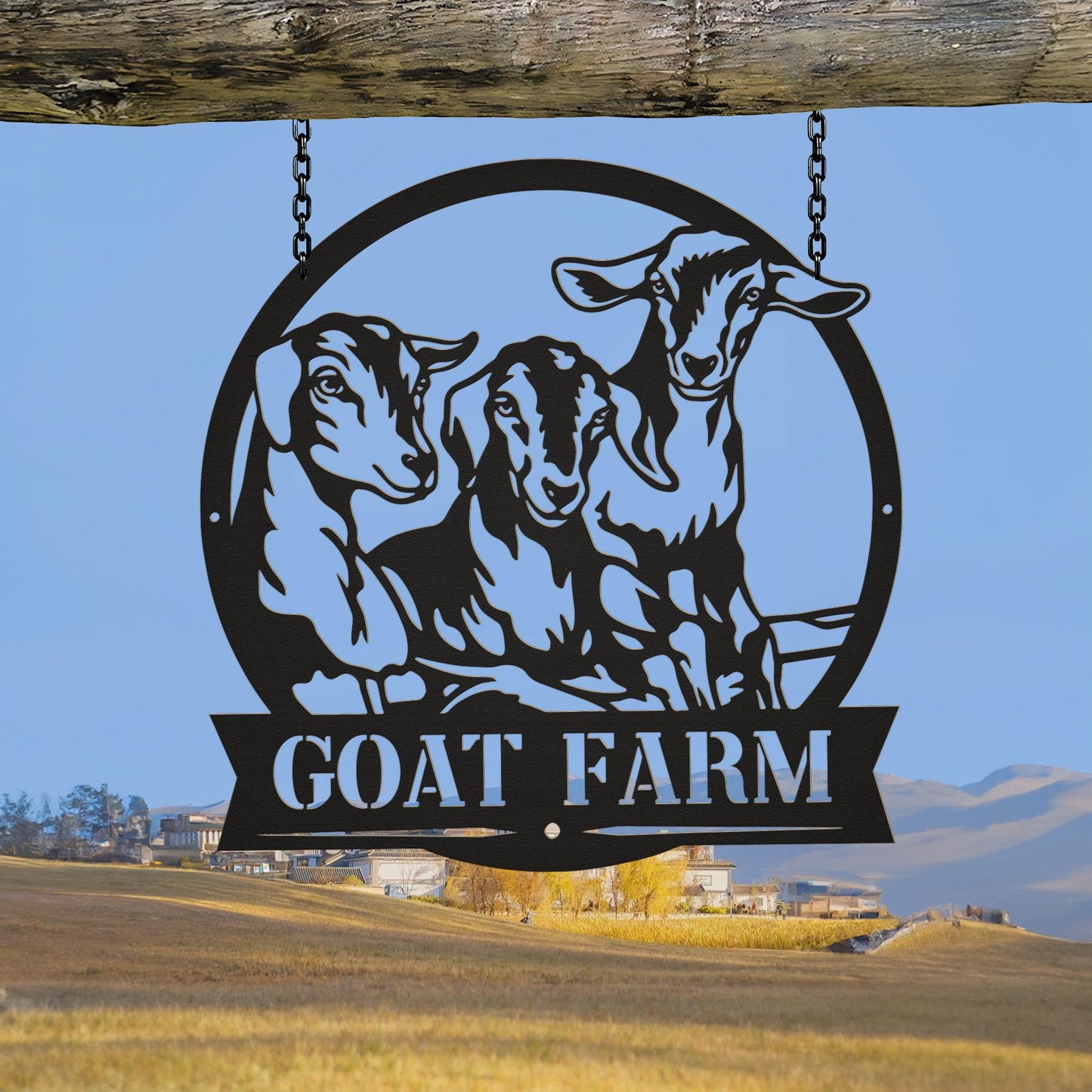 Custom Goat Farm Metal Sign, Personalized Ranch Name Wall Art, Rustic Farmhouse Barn Decor, Livestock Lover Gift