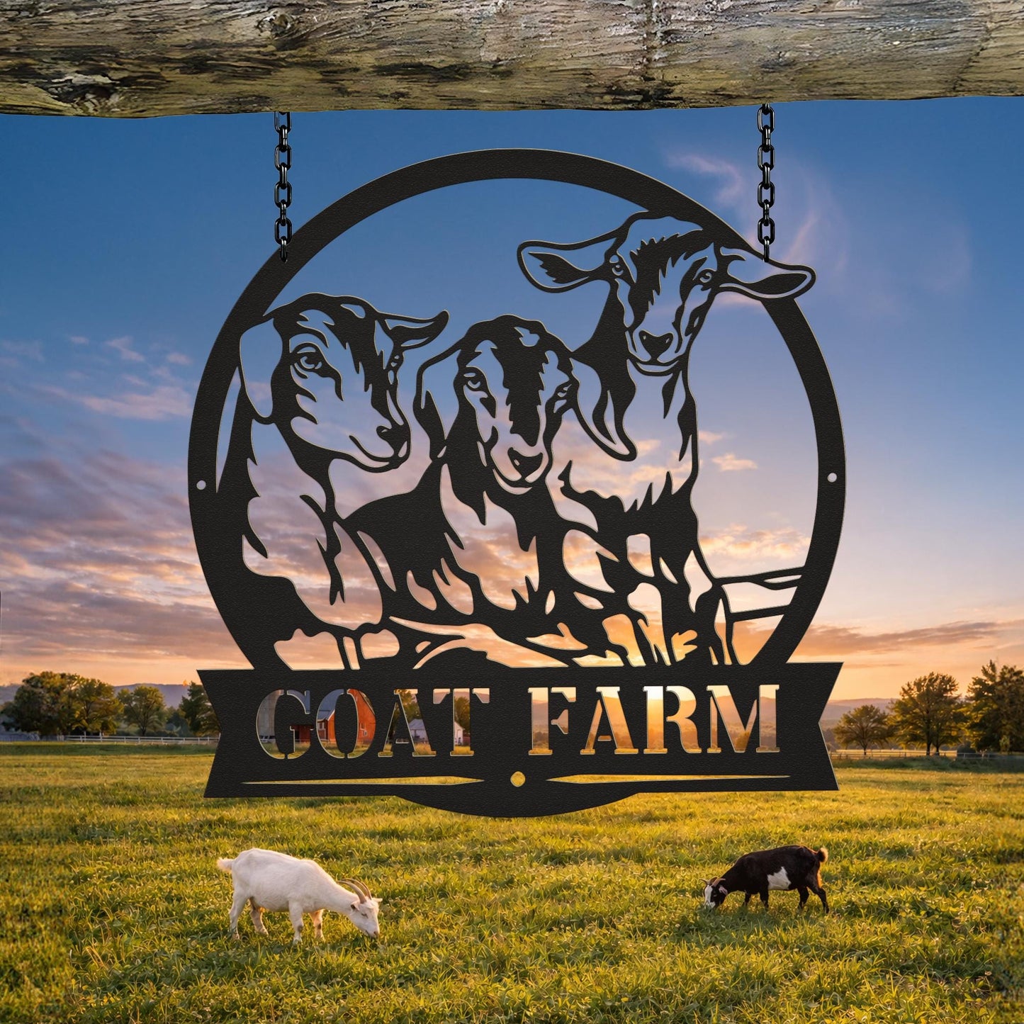 Custom Goat Farm Metal Sign, Personalized Ranch Name Wall Art, Rustic Farmhouse Barn Decor, Livestock Lover Gift