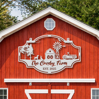Personalized Metal Farm Sign, Custom Ranch Gate Sign, Farmhouse Metal Wall Art, Rustic Farm Decor, Farmer Gift, Outdoor Yard Sign