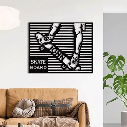 Skateboard Metal Wall Art, Skateboarding Room Decor, Skateboarder Gift, Modern Skate Board Wall Decor, Teen Boy Room Art
