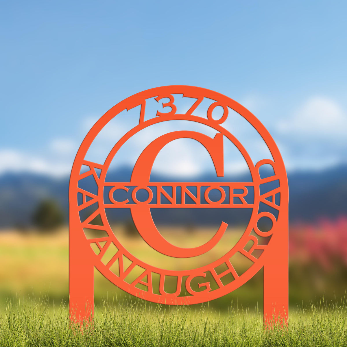 Personalized Monogram and Address Yard Stake Metal Sign, Housewarming Gift For New Homeowners Closing Gift