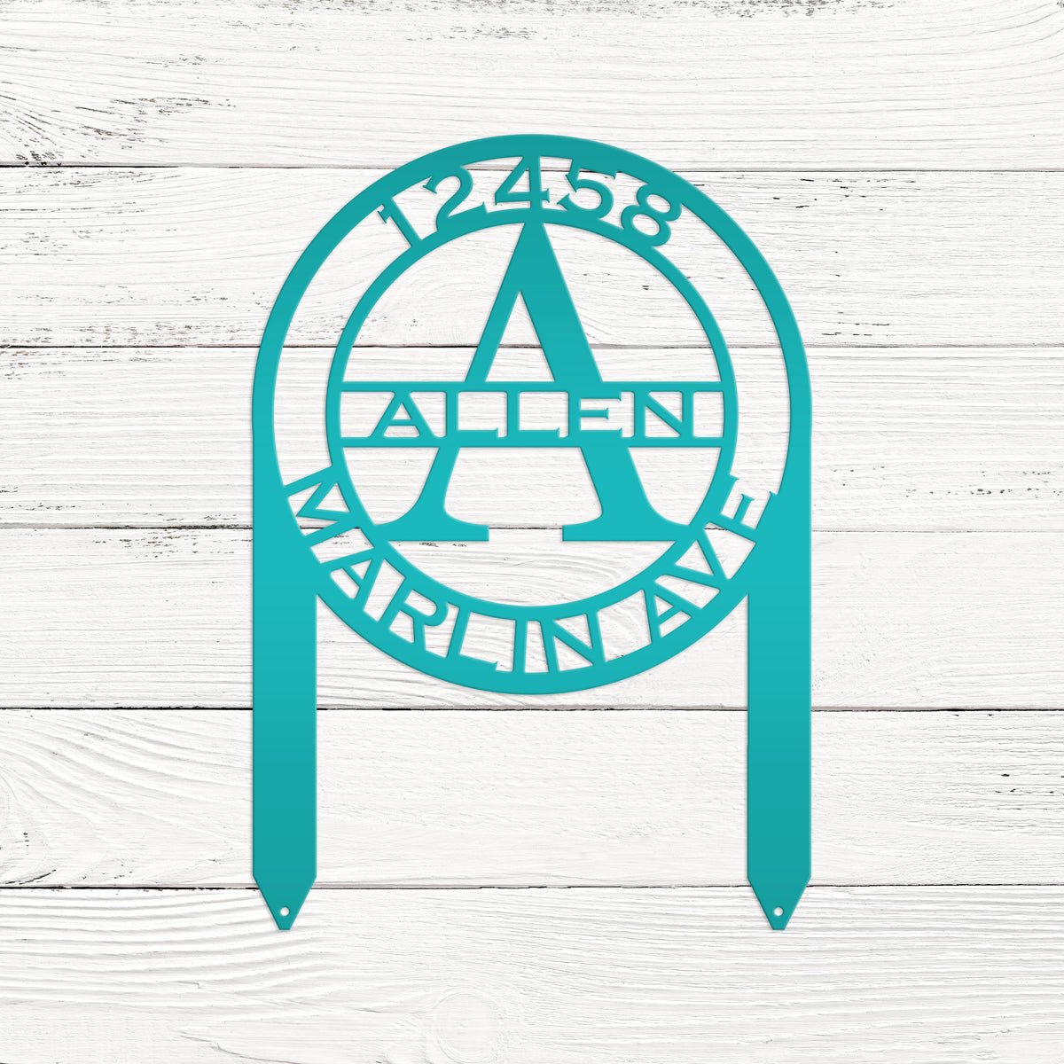 Personalized Monogram and Address Yard Stake Metal Sign, Housewarming Gift For New Homeowners Closing Gift