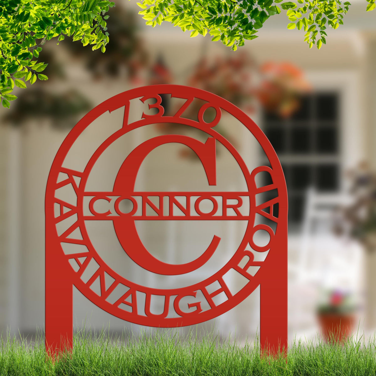 Personalized Monogram and Address Yard Stake Metal Sign, Housewarming Gift For New Homeowners Closing Gift