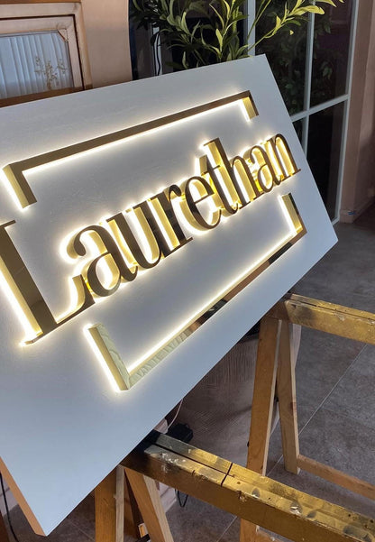 Business Logo Sign, Backlit Metal Letters, 3D Business Signboard, Clinic Sign, Sign for office, Outdoor Light Sign, Personalised Signage