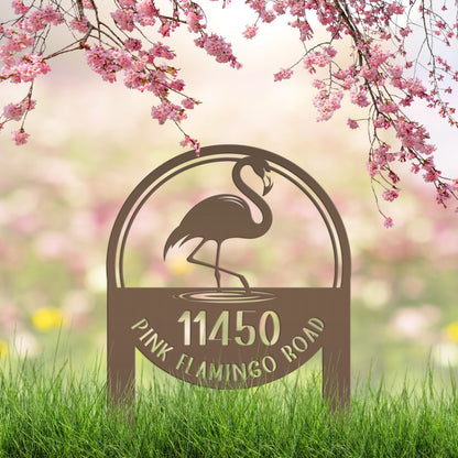 Metal Address Sign, Flamingo Yard Sign, Bring the tropics straight to your front yard with a hot pink flamingo sign!