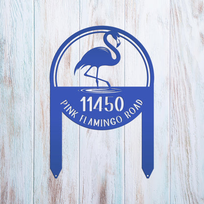 Metal Address Sign, Flamingo Yard Sign, Bring the tropics straight to your front yard with a hot pink flamingo sign!