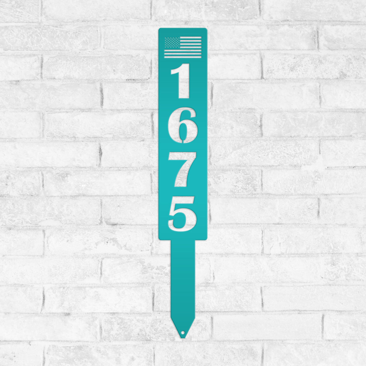 Customizable American Flag Address Yard Sign Stake - Personalized Metal House Numbers - Patriotic Home Decor - Charming Housewarming Gifts