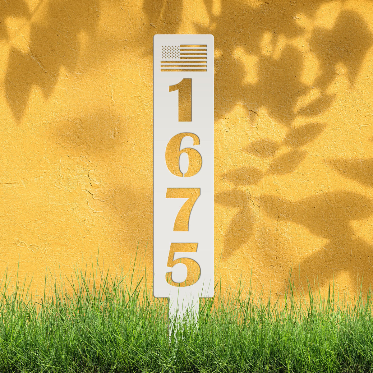 Customizable American Flag Address Yard Sign Stake - Personalized Metal House Numbers - Patriotic Home Decor - Charming Housewarming Gifts