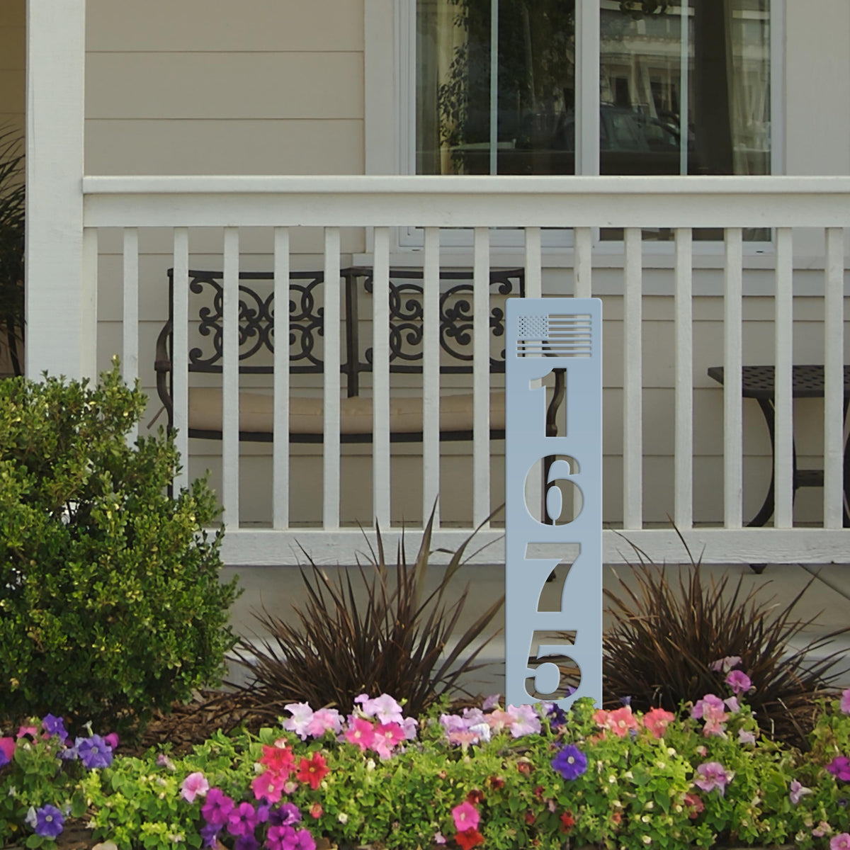 Customizable American Flag Address Yard Sign Stake - Personalized Metal House Numbers - Patriotic Home Decor - Charming Housewarming Gifts