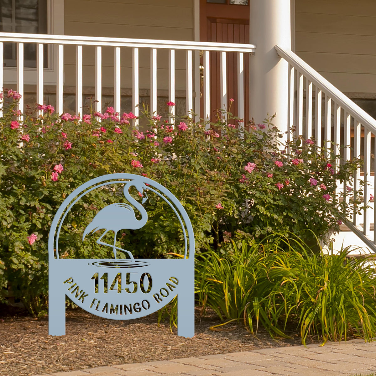 Metal Address Sign, Flamingo Yard Sign, Bring the tropics straight to your front yard with a hot pink flamingo sign!