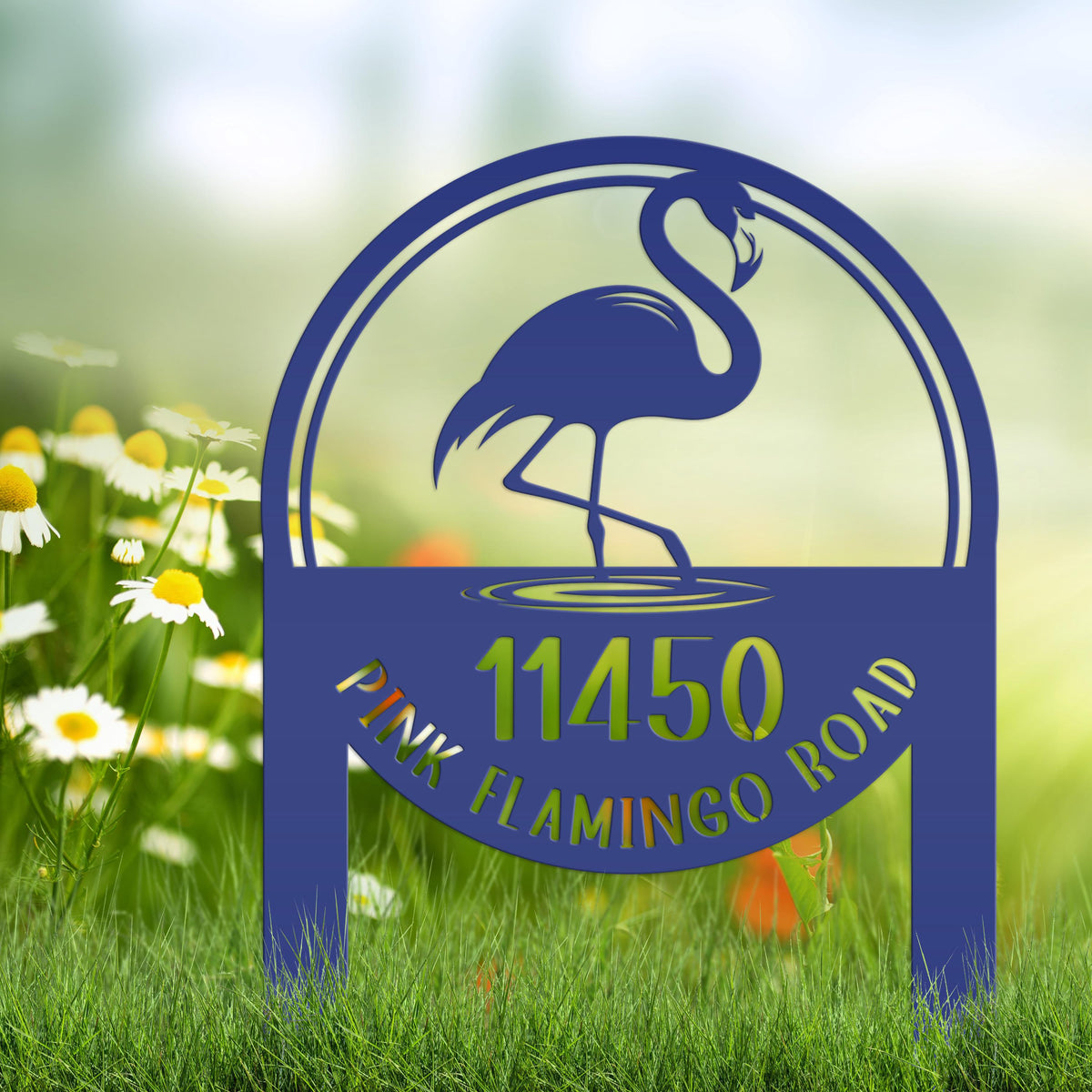Metal Address Sign, Flamingo Yard Sign, Bring the tropics straight to your front yard with a hot pink flamingo sign!