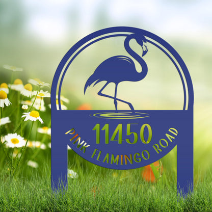 Metal Address Sign, Flamingo Yard Sign, Bring the tropics straight to your front yard with a hot pink flamingo sign!