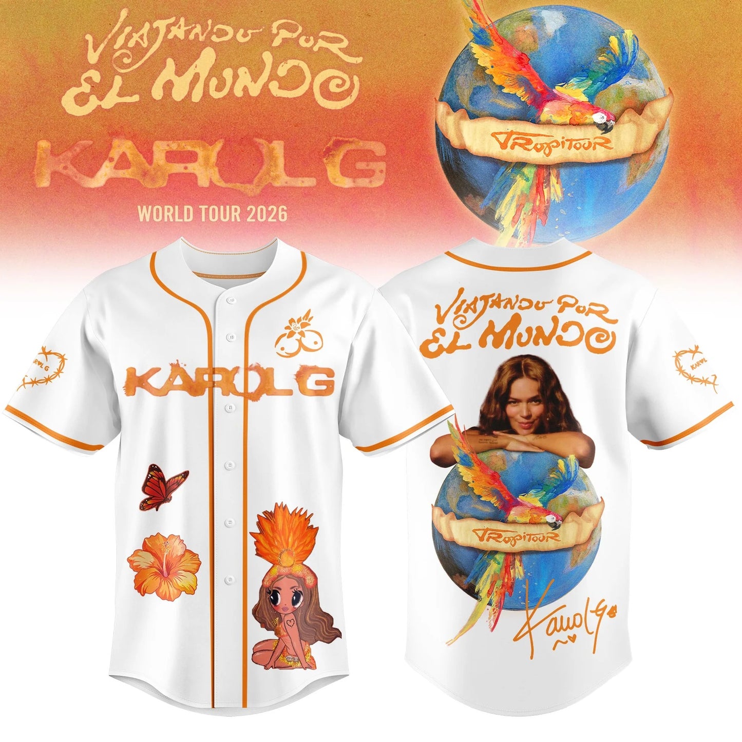 Viajando Por El Mundo Tropitour Jersey Limited Edition 2026 White | SF29