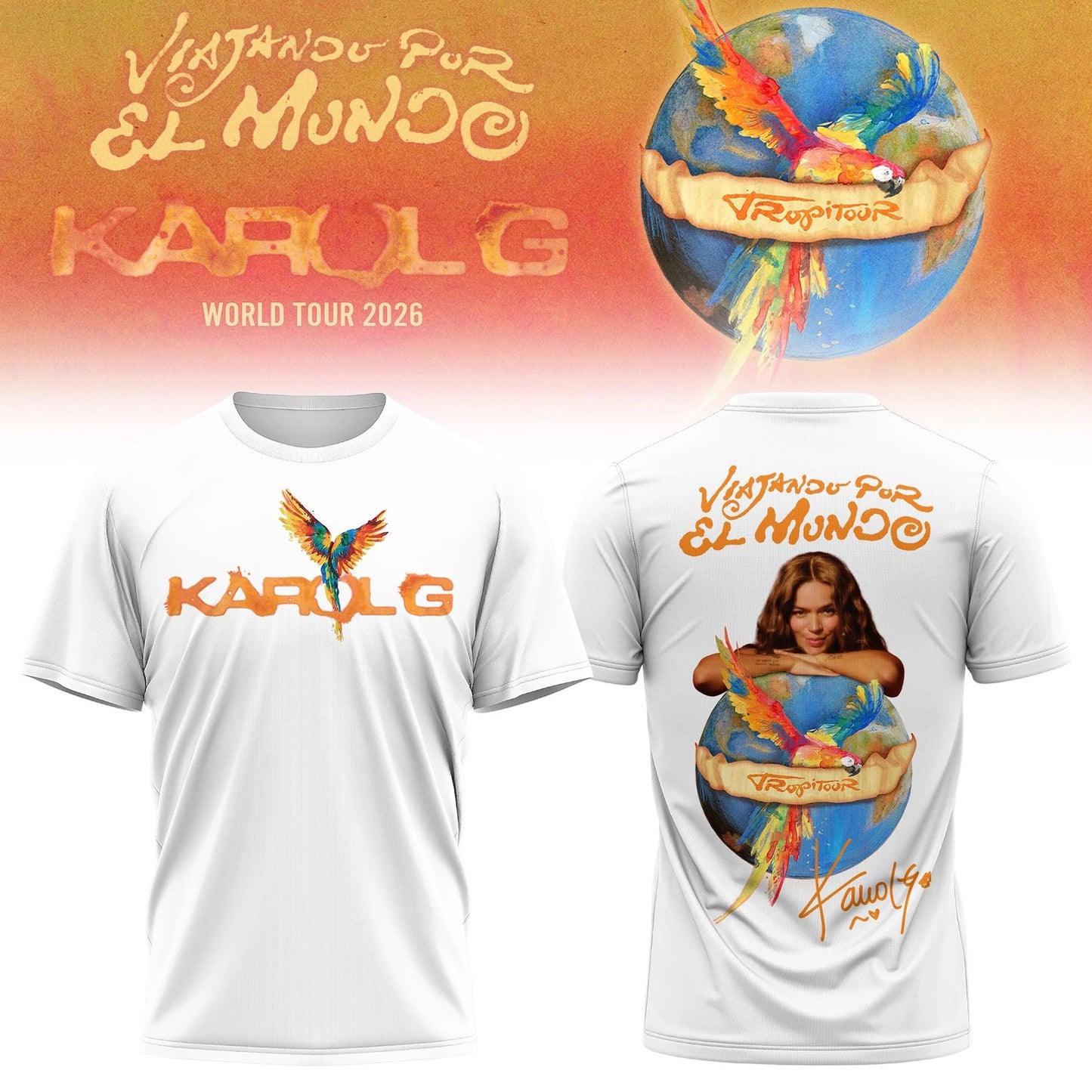 Viajando Por El Mundo Tropitour Tshirt Limited Edition 2026 White | IS66