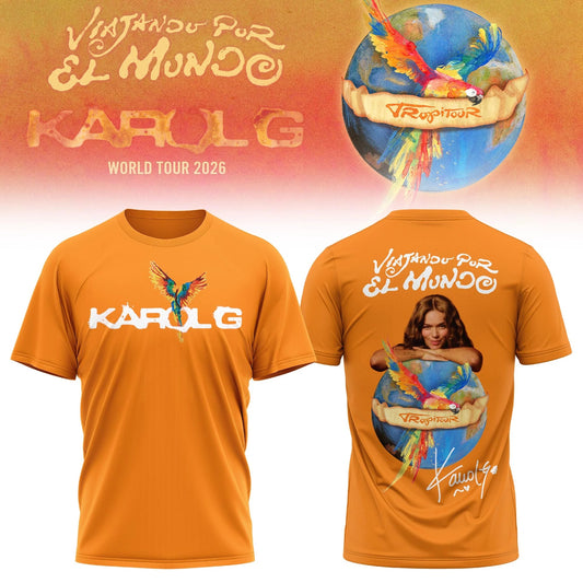 Viajando Por El Mundo Tropitour Tshirt Limited Edition 2026 Orange | VU91