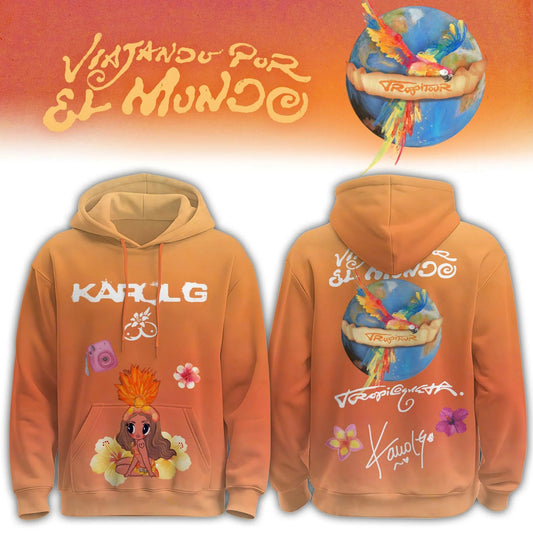 Viajando Por El Mundo Tropitour Hoodie Limited Edition 2026 Orange V1 | FE62